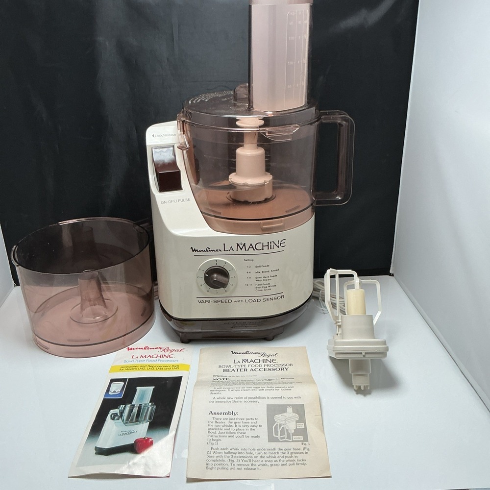 La Machine Food Processor Model LM5 Moulinex 375w Vintage 1970s 7 Piece Tested